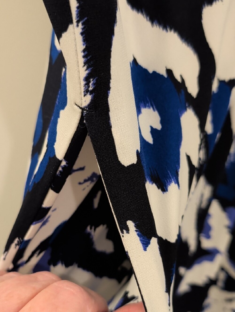 Chico's NWT Chico Size 4x Plus Black Blue White Floral-Abstract Sleeveless Dress - Picture 7 of 9